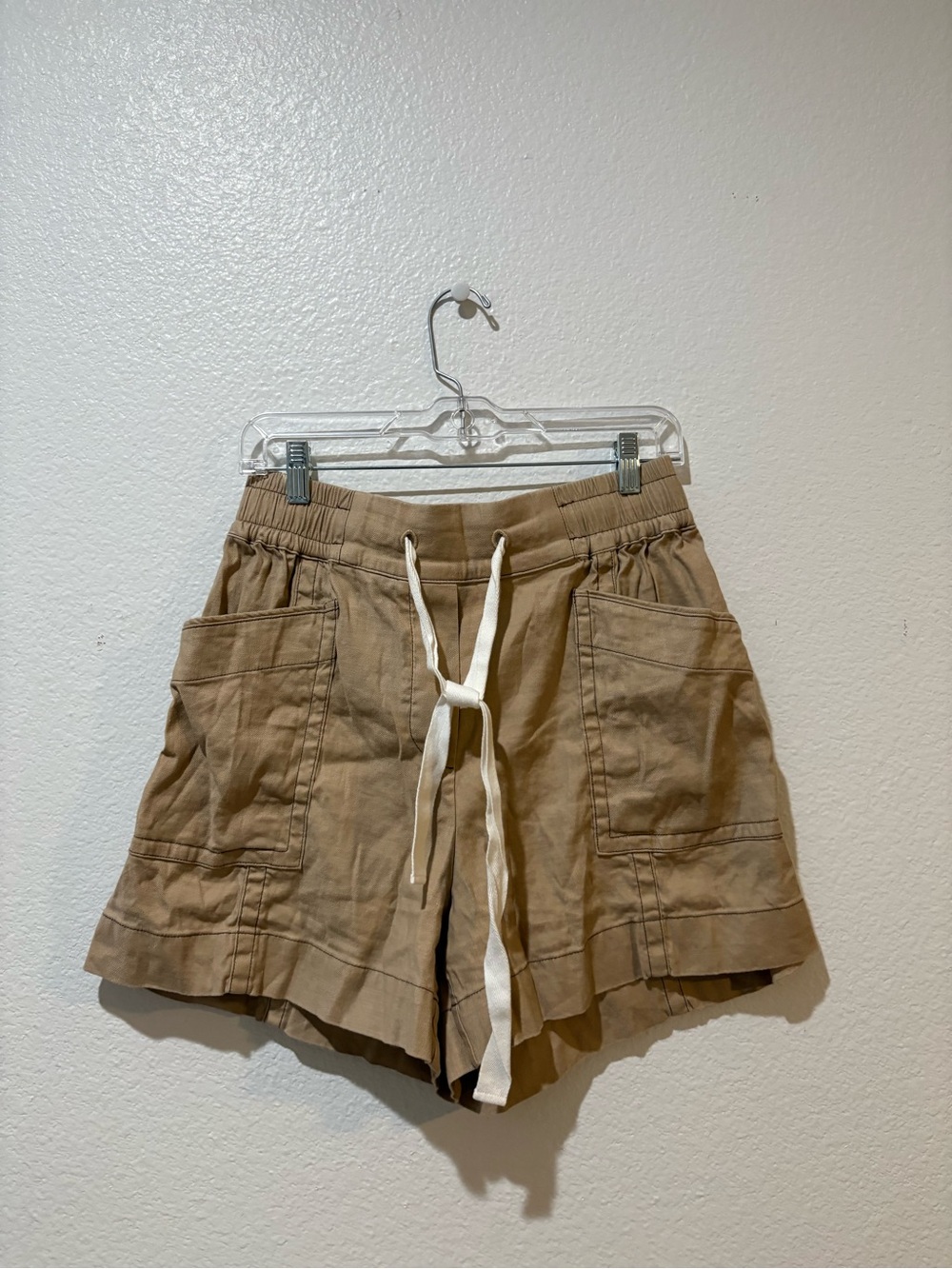 Anthropologie Maeve  small Khaki Tan Drawstring Cargo Shorts